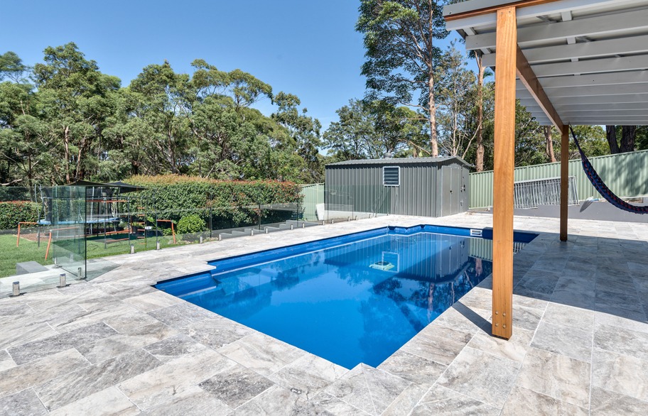 silver blue travertine pavers