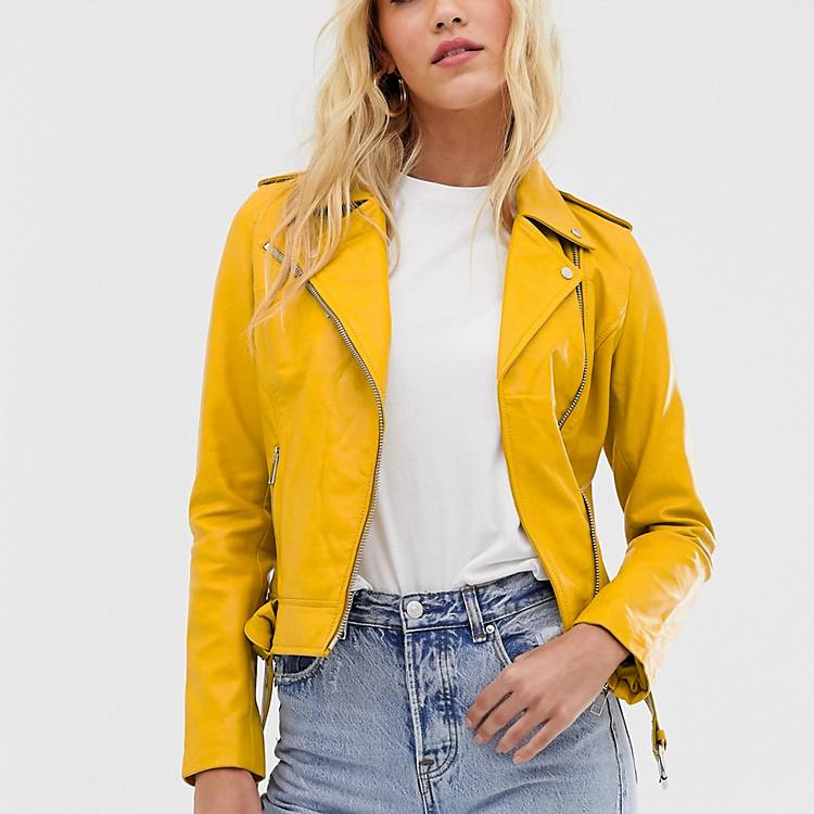 leather yellow jacket